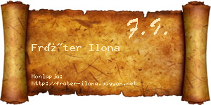 Fráter Ilona névjegykártya